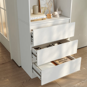 Estantería Les con 3 cajones 180x60x35 cm Blanco [en.casa]