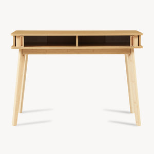 Mesa consola Tysvær con puertas bambú 110x40x78cm - Natural [en.casa]