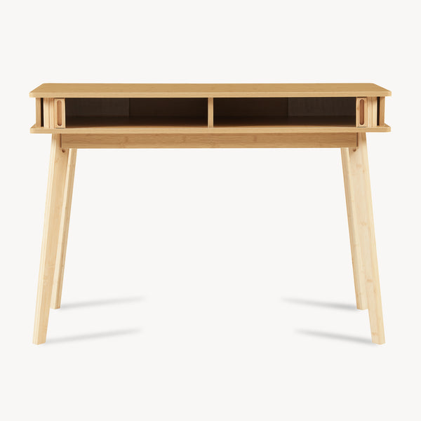 Mesa consola Tysvær con puertas bambú 110x40x78cm - Natural [en.casa]