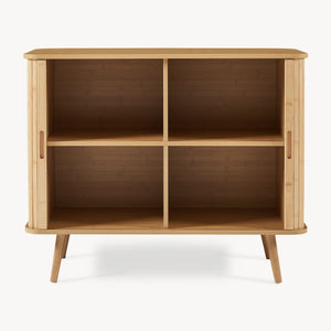 Aparador Nordkapp con 2 puertas bambú pino 100x40x80cm - Natural [en.casa]
