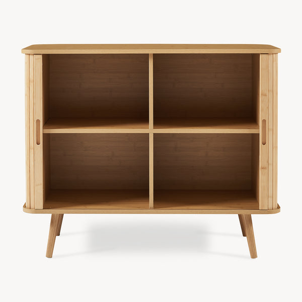 Aparador Nordkapp con 2 puertas bambú pino 100x40x80cm - Natural [en.casa]