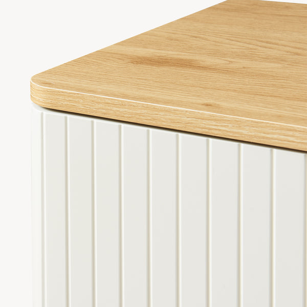 Aparador Ferrersp con 2 puertas 80x80x40 cm aspecto roble/color arena [en.casa]