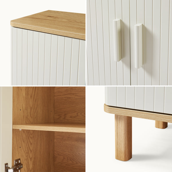 Mueble bajo lavabo Ferrersp 80x60x35 cm efecto roble/color arena [en.casa]