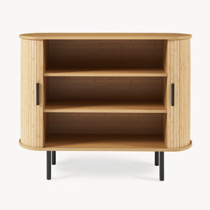 Zapatero / Aparador Tvedestrand 2 puertas bambú 100x40x80cm Natural [en.casa]