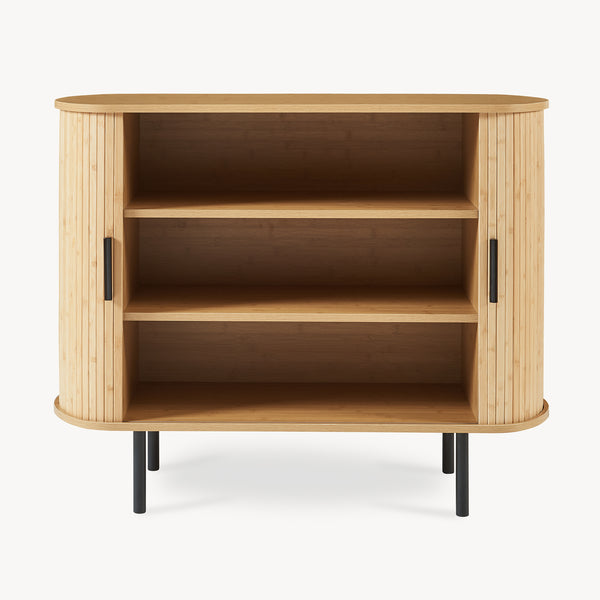 Zapatero / Aparador Tvedestrand 2 puertas bambú 100x40x80cm Natural [en.casa]