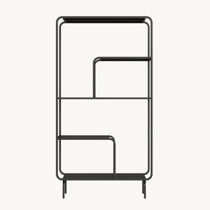 Estantería Færder de acero 145x76x33 cm negro [en.casa]