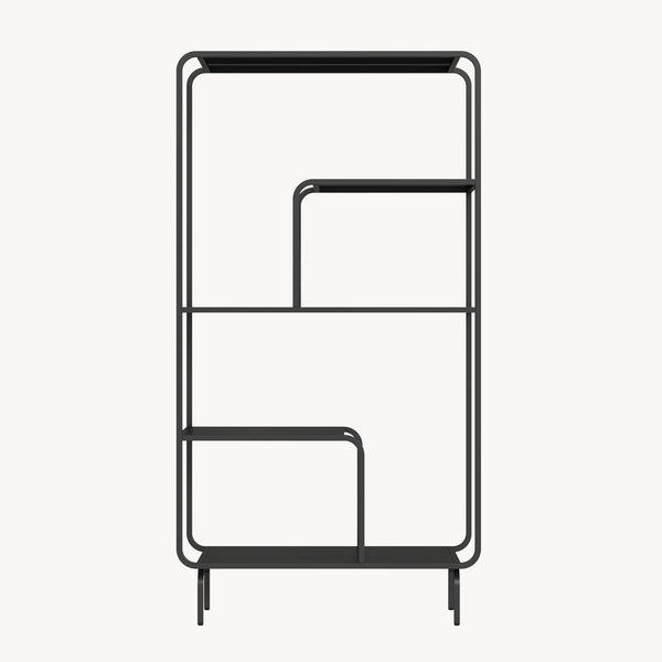 Estantería Færder de acero 145x76x33 cm negro [en.casa]