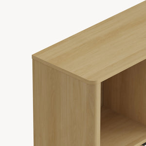 Aparador de salón Lukhomso 85x75x30cm - Efecto roble/Efecto ratán [en.casa]