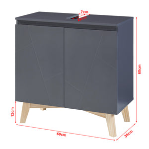 Conjunto de muebles de baño de 5 piezas Overath gris [en.casa]