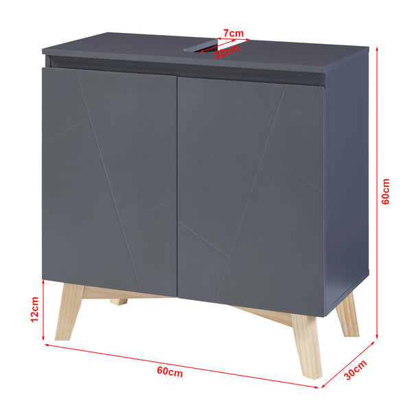 Conjunto de muebles de baño de 5 piezas Overath gris [en.casa]