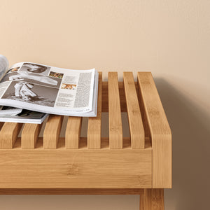 Banco Lasdarvoo 120x35x45 cm Bambú Natural [en.casa]