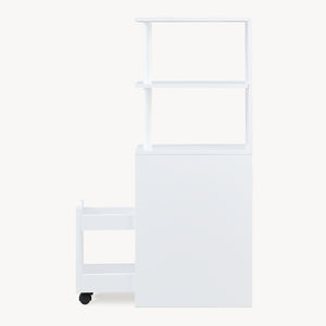 Estantería Fadeskimma con cajones aglomerado 113x19x45cm Blanco [en.casa]