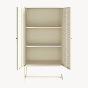 Armario multiusos Viitasaari con 2 puertas acero 150x80x40cm - Blanco crema [en.casa]