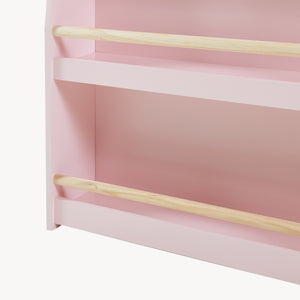 Estantería infantil Virer de 3 niveles 78x60x18cm - Rosa/Natural [en.casa]