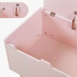 Caja de juguetes Virer 60x40x45 cm Rosa [en.casa]