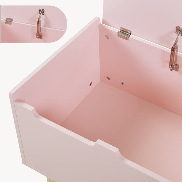 Caja de juguetes Virer 60x40x45 cm Rosa [en.casa]
