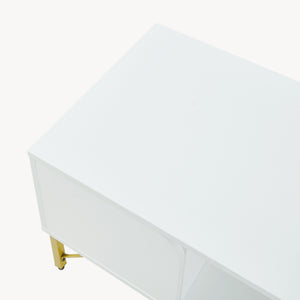 Mesa de centro Reyri 80x45x42 cm Blanco/Dorado