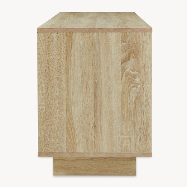 Mueble de TV Kenta con compartimentos 120x39x52 cm - Roble sonoma / Blanco [en.casa]