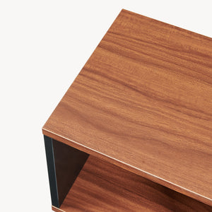 Mesa auxiliar Trond 50x33x29 cm Negro/Aspecto nogal [en.casa]