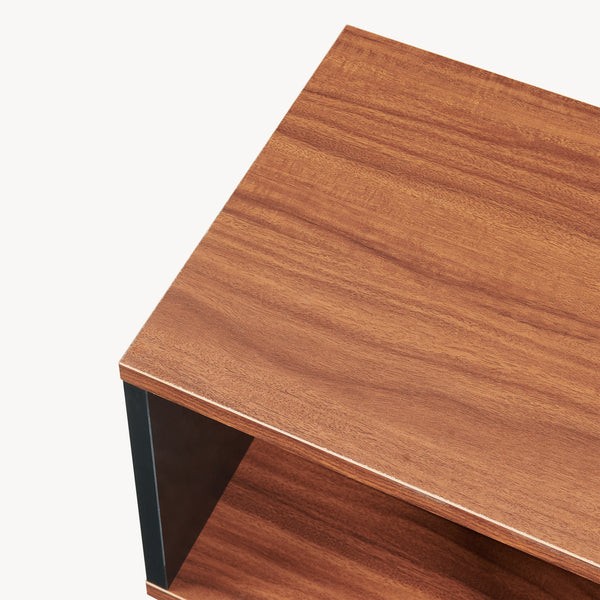 Mesa auxiliar Trond 50x33x29 cm Negro/Aspecto nogal [en.casa]