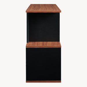 Mesa auxiliar Trond 80x29x60 cm Negro/Aspecto nogal [en.casa]
