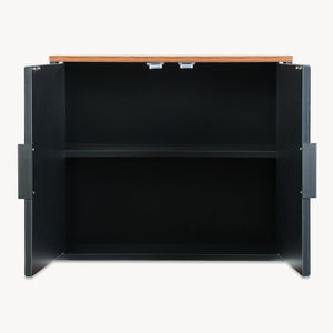 Armario con espejo Trond 50x60x15 cm Negro/Aspecto nogal [en.casa]