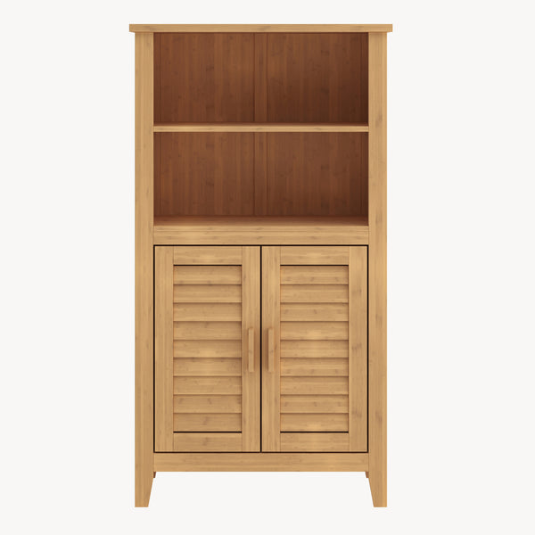 Aparador Rirg 2 puertas bambú 92x50x25cm cm Natural [en.casa]