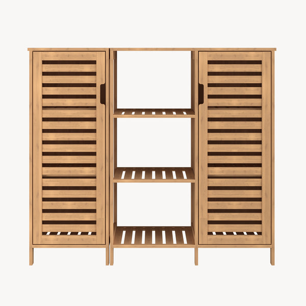 Aparador de 2 piezas Hakseri 87x99x33cm - Bambus [en.casa]