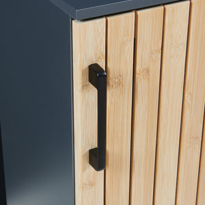 Armario de baño Svanes 90x30x30 cm Gris oscuro/Natural [en.casa]