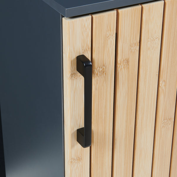 Armario de baño Svanes 90x30x30 cm Gris oscuro/Natural [en.casa]