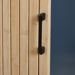 Armario alto Svanes 170x30x30 cm Gris oscuro/Natural [en.casa]