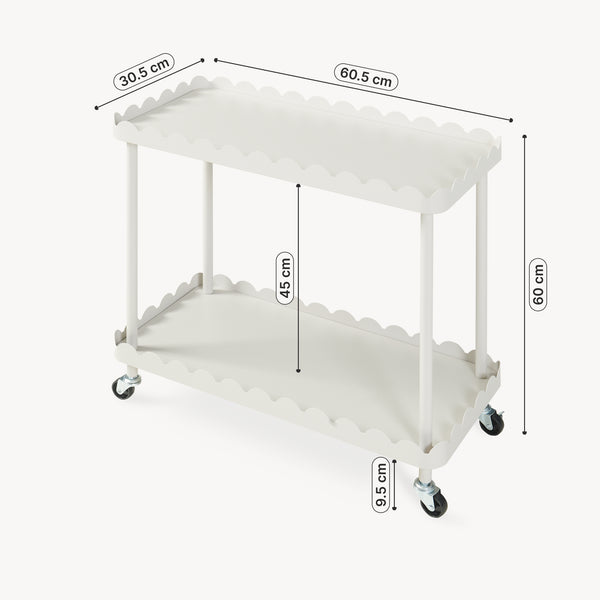 Carro de servicio Bolmanralu 2 niveles acero 61x31x60cm - Gris [en.casa]