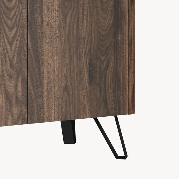Mueble de televisión Trorlon 160x40x55 cm aspecto nogal/travertino [en.casa]