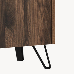 Cómoda Trorlon 83x80x40 cm aspecto nogal/travertino [en.casa]