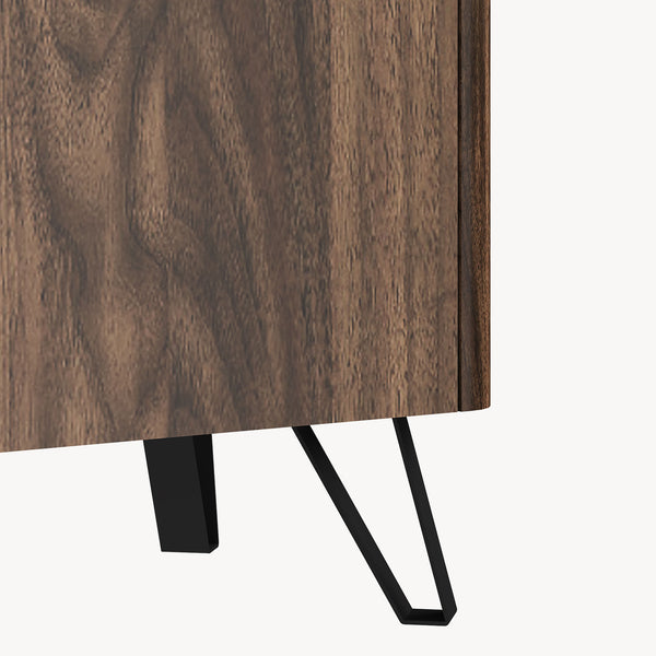 Aparador Trorlon 160x40x83 cm aspecto nogal/travertino [en.casa]