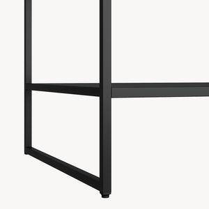Mesa auxiliar Salsnes 53x51x51 cm con estante Acero Negro [en.casa]