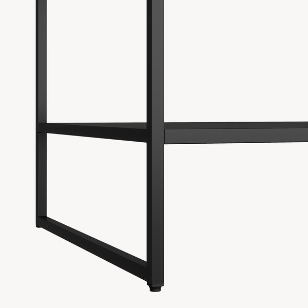 Mesa auxiliar Salsnes 53x51x51 cm con estante Acero Negro [en.casa]