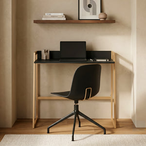 Escritorio Kuomi 84x73x47 cm Beige/Gris Oscuro [en.casa]