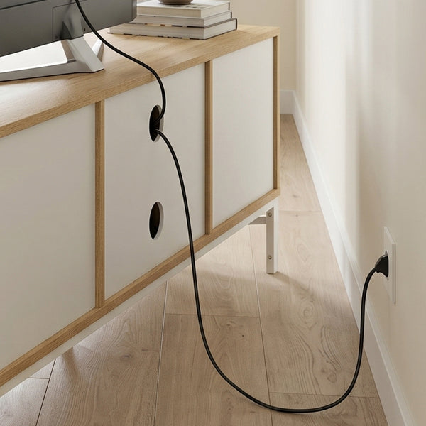 Mueble de televisión Kerrköndam 120x40x46 cm aspecto roble/blanco [en.casa]