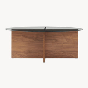 Mesa de centro Viroya 100x60x36 cm aspecto nogal/Gris [en.casa]