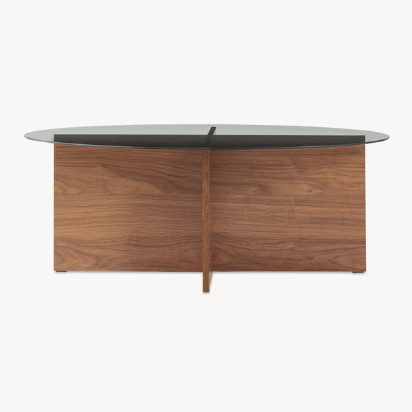 Mesa de centro Viroya 100x60x36 cm aspecto nogal/Gris [en.casa]