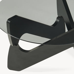 Mesa de centro Reypio Ø70x35 cm Negro/Gris [en.casa]