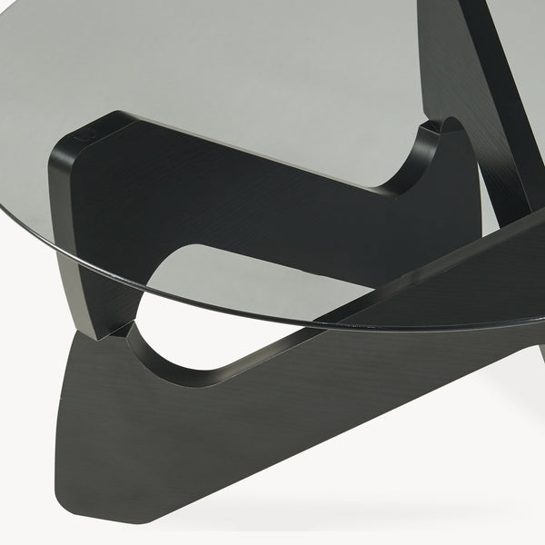 Mesa de centro Reypio Ø70x35 cm Negro/Gris [en.casa]