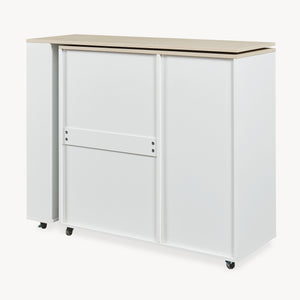 Mesa de comedor extensible Kudebola 115x40x94 cm aspecto roble/blanco [en.casa]