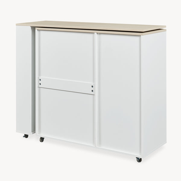 Mesa de comedor extensible Kudebola 115x40x94 cm aspecto roble/blanco [en.casa]
