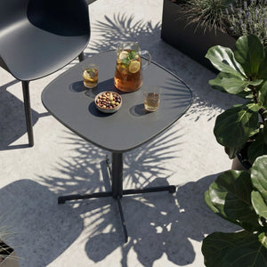 Mesa bistró de exterior Foggia 75x70x70 cm acero gris antracita [casa.pro]
