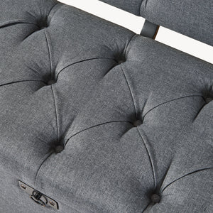 Banco Tapizado 110 x 48 x 75 cm Gris Oscuro [pro.tec]® 
