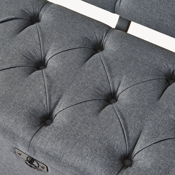 Banco Tapizado 110 x 48 x 75 cm Gris Oscuro [pro.tec]® 