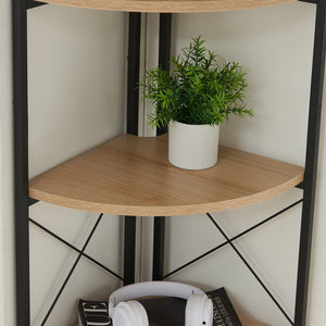 Estantería para plantas Ulfborg 6 estantes 160x30x30 cm Negro/Aspecto roble [en.casa]