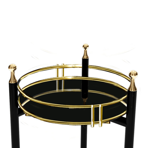 Soporte para flores Oulainen 79x28x28cm Negro/Oro [en.casa]